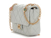 Chanel Light Blue Quilted Lambskin Jeweled Chain Flap