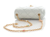 Chanel Light Blue Quilted Lambskin Jeweled Chain Flap