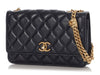 Chanel Navy Quilted Lambskin Wallet On Chain WOC