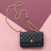 Chanel Navy Quilted Lambskin Wallet On Chain WOC