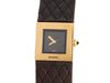 Chanel 18K Yellow Gold Brown Matelassé Leather Watch 19mm