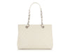 Chanel White Quilted Caviar Grand Shopping Tote GST