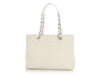 Chanel White Quilted Caviar Grand Shopping Tote GST