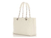 Chanel White Quilted Caviar Grand Shopping Tote GST