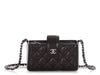 Chanel Mini Black Quilted Lambskin Crossbody Phone Case