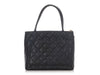 Chanel Black Quilted Caviar Medallion Tote