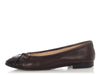 Chanel Brown and Black Cap Toe Ballet Flats