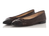 CH.X0828.08 Chanel Brown and Black Cap Toe Ballet Flats