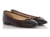 Chanel Brown and Black Cap Toe Ballet Flats