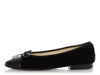 Chanel Black Velvet Ballet Flats