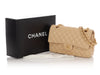 Chanel Medium/Large Beige Quilted Lambskin Classic Double Flap