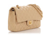 Chanel Medium/Large Beige Quilted Lambskin Classic Double Flap