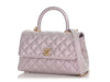 Chanel Mini Iridescent Lilac Caviar Coco Handle