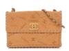 Chanel Tan Whipstitched Embossed Flap