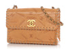 Chanel Tan Whipstitched Embossed Flap