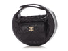 Chanel Black Quilted Caviar Mini Round Polly Pocket Pouch Hobo