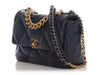 Chanel Large Navy Blue Quilted Calfskin 19 Flap