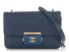 Chanel Blue Quilted Calfskin Crossbody