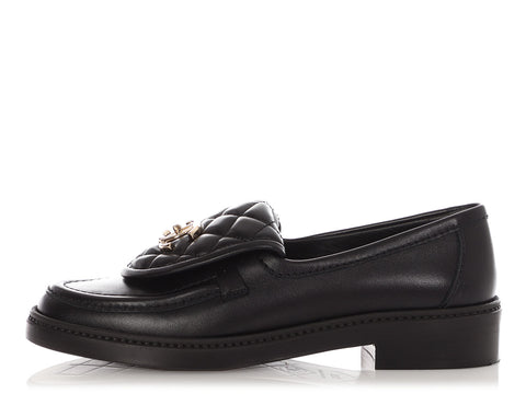 Chanel Black Lambskin Loafers