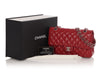 Chanel Medium/Large Red Quilted Caviar Classic Double Flap