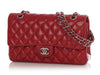 Chanel Medium/Large Red Quilted Caviar Classic Double Flap