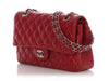 Chanel Medium/Large Red Quilted Caviar Classic Double Flap