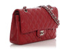 Chanel Medium/Large Red Quilted Caviar Classic Double Flap