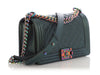 Chanel Old Medium Iridescent Green Quilted Goatskin Boy