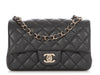 Chanel Mini Dark Gray Quilted Caviar Rectangular Classic