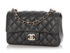 Chanel Mini Dark Gray Quilted Caviar Rectangular Classic