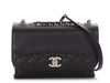 Chanel Small Black Part-Quilted Lambskin Tramezzo Flap