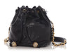 Chanel Vintage Small Black Caviar Drawstring Bucket Bag