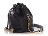 Chanel Vintage Small Black Caviar Drawstring Bucket Bag