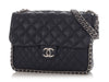 Chanel Maxi Navy Quilted Washed Lambskin Chain Around Flap