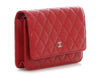 Chanel Red Quilted Caviar Wallet On Chain WOC