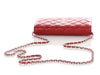 Chanel Red Quilted Caviar Wallet On Chain WOC