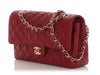 Chanel Medium/Large Red Quilted Caviar Classic Double Flap