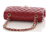 Chanel Medium/Large Red Quilted Caviar Classic Double Flap