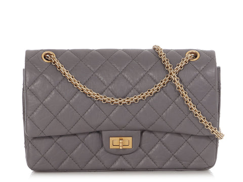 Chanel Gray Quilted Aged Calfskin 2.55 Reissue 226