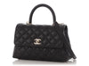 Chanel Mini Black Quilted Caviar Coco Handle Flap