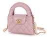 Chanel Pink Quilted Calfskin Nano Kelly Shopper