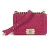 Chanel Small Fuchsia Quilted Caviar Boy Bag