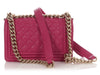 Chanel Small Fuchsia Quilted Caviar Boy Bag