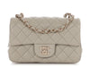 Chanel Mini Gray Quilted Lambskin Rectangular Classic Flap