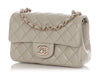 Chanel Mini Gray Quilted Lambskin Rectangular Classic Flap