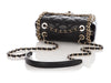 Chanel Mini Black Quilted Lambskin Pearl Edge Rectangular Flap