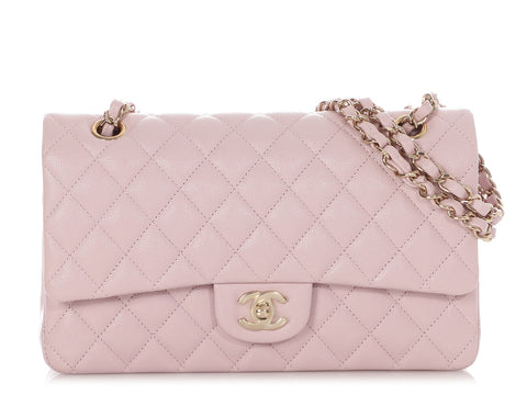 Chanel Medium/Large 21S Light Pink Rose Claire Caviar Classic Double Flap