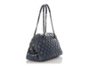 Chanel Teal Blue Quilted Lambskin Bowler Bag