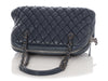 Chanel Teal Blue Quilted Lambskin Bowler Bag