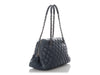 Chanel Dark Grey Blue Quilted Lambskin Bowler Bag